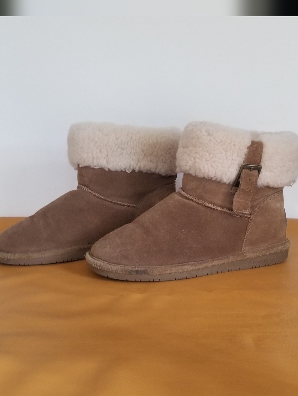Bearpaw Shearling Suede And Wool Ankle Boots